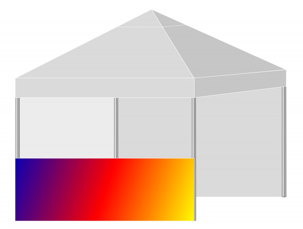 Seitenwand Halbhoch - 3m - Farbe nach Wahl